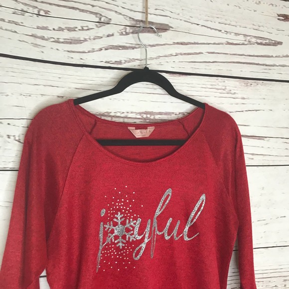 SJS Red Large Holiday Light weight Sweater - Picture 3 of 6